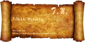 Tóbik Mihály névjegykártya